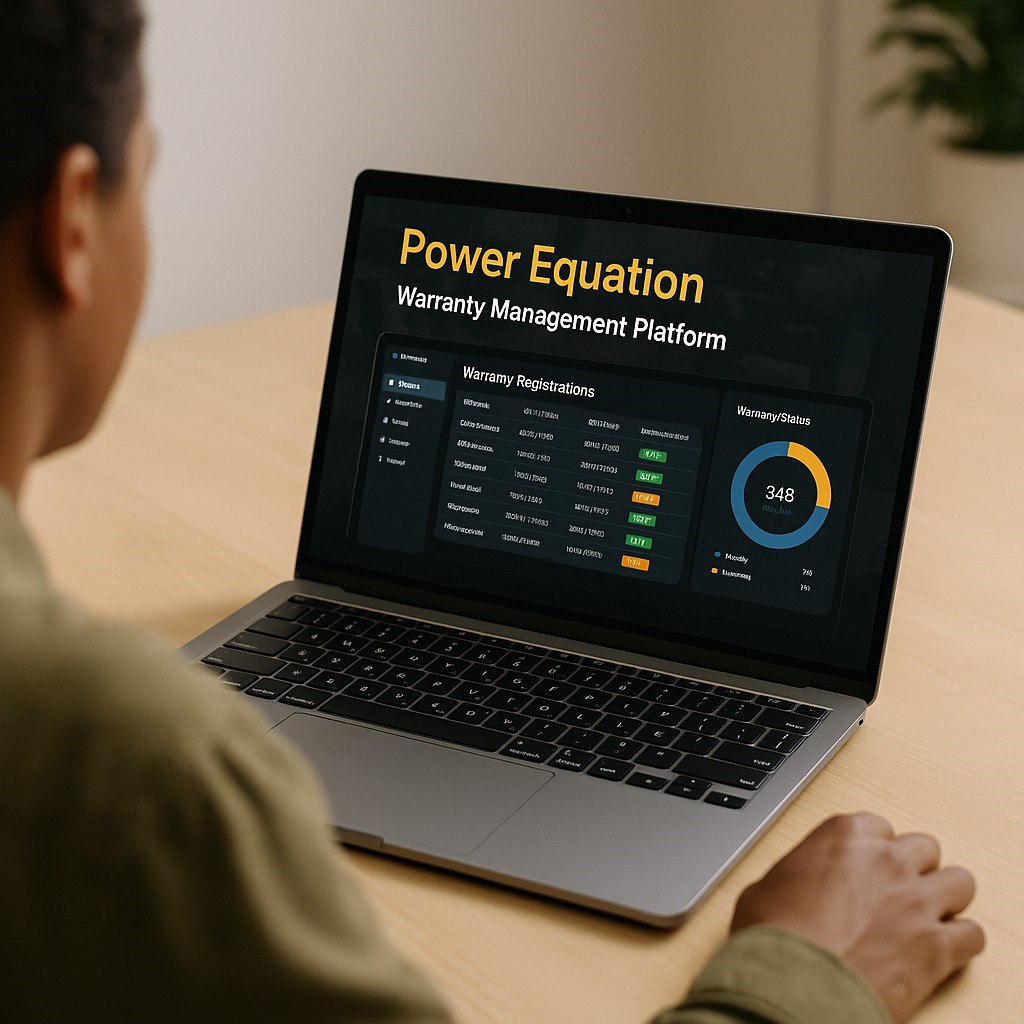 Power Equation dashboard on a laptop